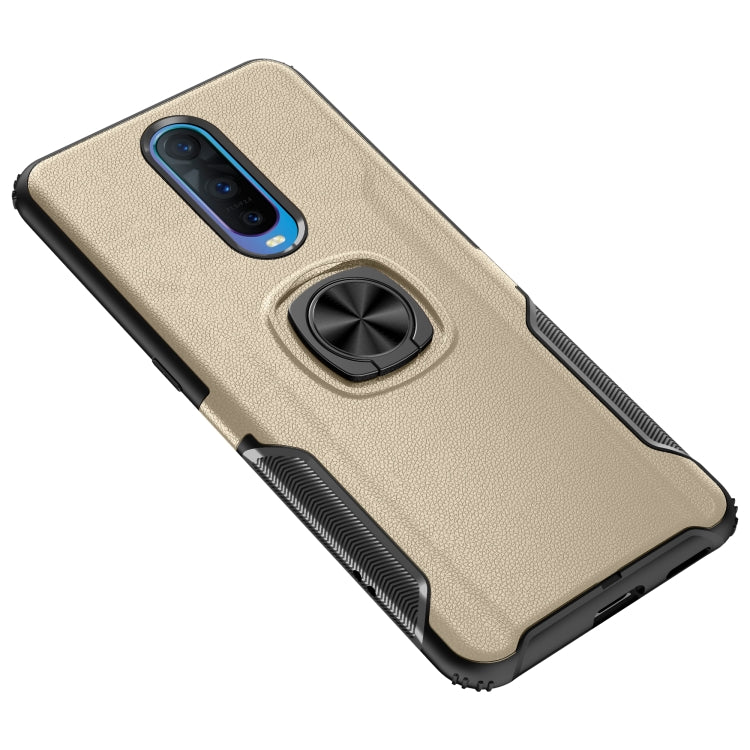 Shockproof Car Magnetic Case with 360 Degree Gold Armor Ring for OPPO RX17 Pro