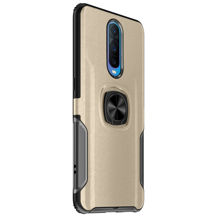 Shockproof Car Magnetic Case with 360 Degree Gold Armor Ring for OPPO RX17 Pro