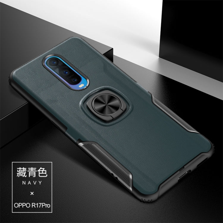 Shockproof Car Magnetic Case with 360 Degree Gold Armor Ring for OPPO RX17 Pro
