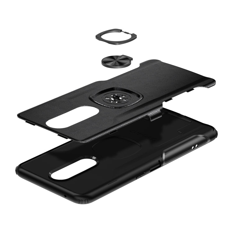 Shockproof Car Magnetic Case with 360 Degree Gold Armor Ring for OPPO RX17 Pro