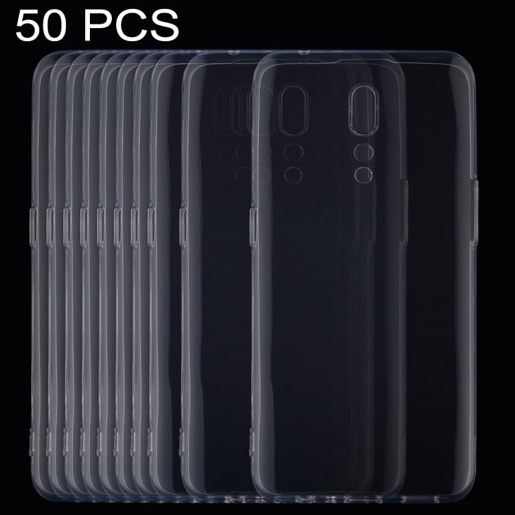 50 PCS 0.75mm Ultrathin Transparent TPU Soft Protective Case for OPPO Reno Z