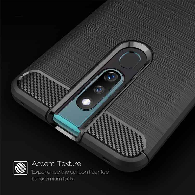 Brushed Texture Carbon Fiber Shockproof TPU Case for OPPO F11 Pro (Red)