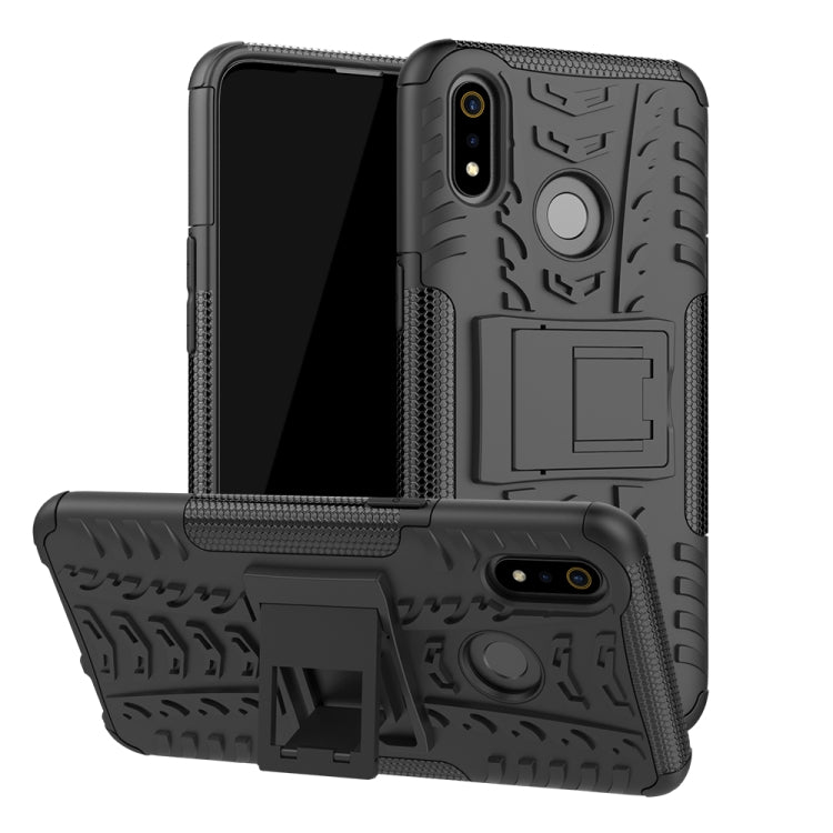 Tire Texture TPU+PC Shockproof Case for OPPO Realme 3, with Holder