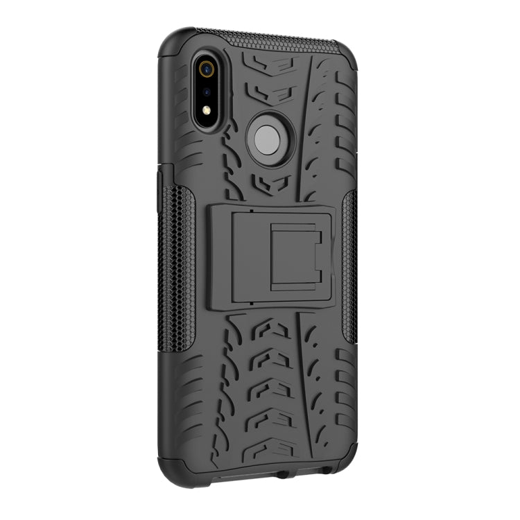 Tire Texture TPU+PC Shockproof Case for OPPO Realme 3, with Holder