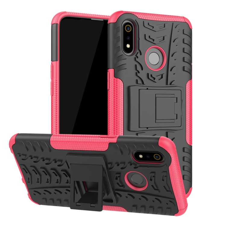Tire Texture TPU+PC Shockproof Case for OPPO Realme 3, with Holder