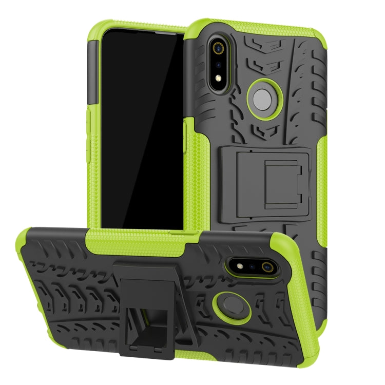 Tire Texture TPU+PC Shockproof Case for OPPO Realme 3, with Holder