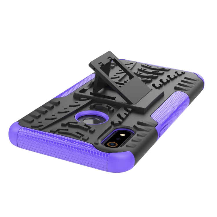 Tire Texture TPU+PC Shockproof Case for OPPO Realme 3, with Holder