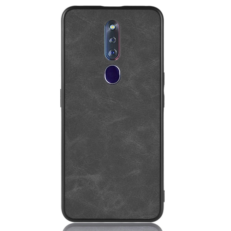 Shockproof Sheep Skin PC + PU + TPU Case for OPPO F11 Pro(Black)