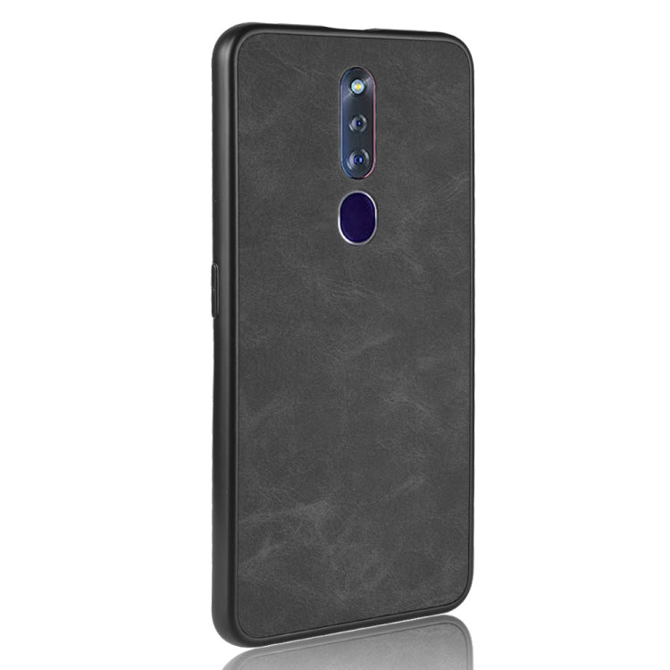 Shockproof Sheep Skin PC + PU + TPU Case for OPPO F11 Pro(Black)