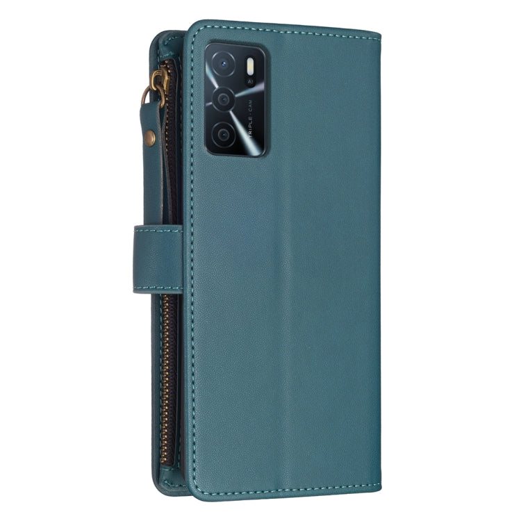9 Card Slots Zipper Wallet Leather Flip Phone Case For OPPO A16 / A16s / A54s / A55 5G / A54 4G