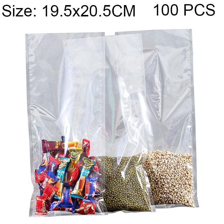 100 PCS Food Vacuum Packaging Transparent Plastic Bag Nylon Fresh-keeping Bag, Size: 19.5cm x 20.5cm