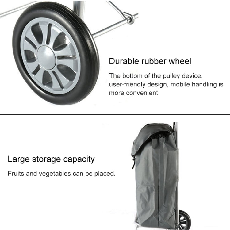 Portable Foldable Iron Cloth Bag Luggage Truck Hand Cart Shopping Small Trolley Case
