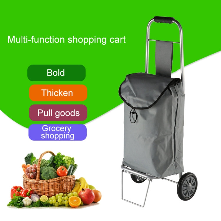 Portable Foldable Iron Cloth Bag Luggage Truck Hand Cart Shopping Small Trolley Case