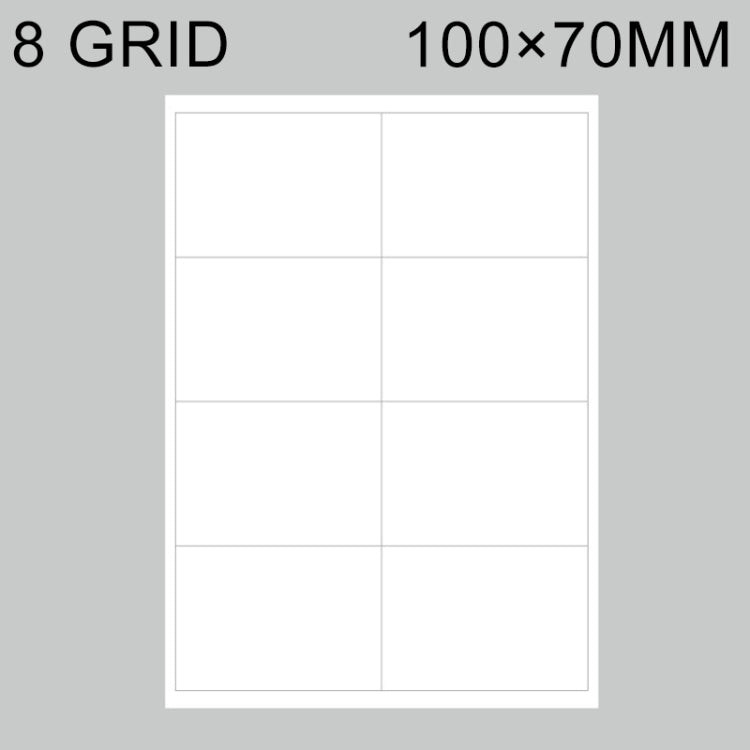 500 PCS 8 Grids Self-adhesive Printer Paper, Size: 100x70mm