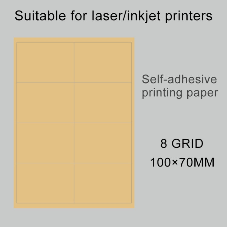 500 PCS 8 Grids Self-adhesive Printer Paper, Size: 100x70mm