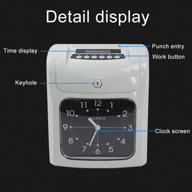 Electronic Time Clock Paper Card English Attendance Machine Punch Machine, Support Music Bell