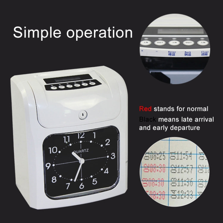 Electronic Time Clock Paper Card English Attendance Machine Punch Machine, Support Music Bell