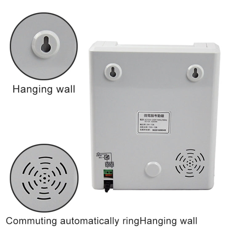 Electronic Time Clock Paper Card English Attendance Machine Punch Machine, Support Music Bell