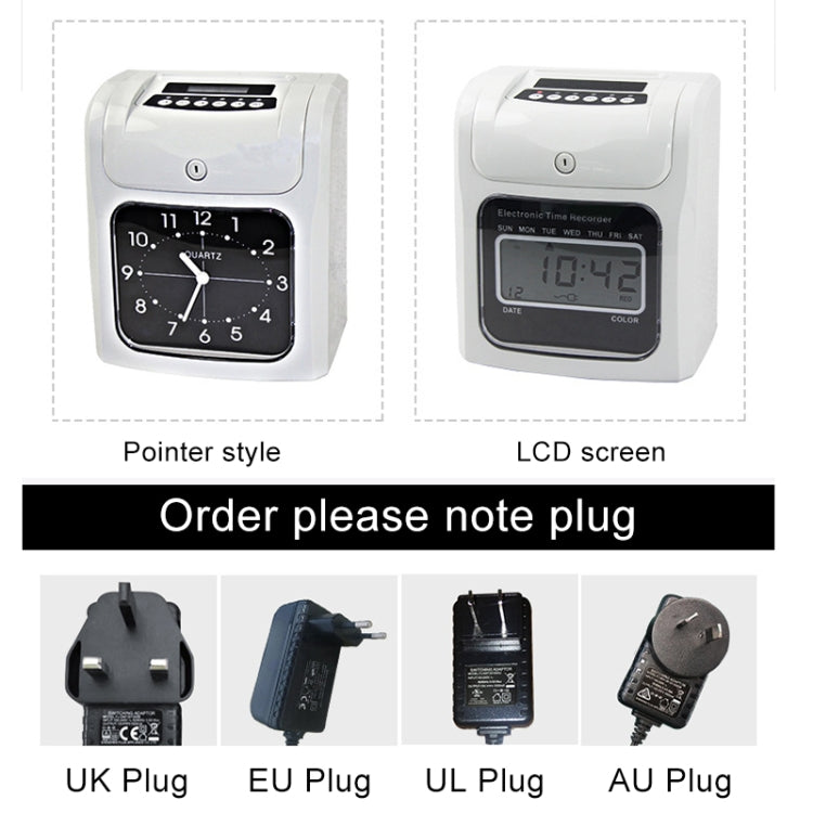 Electronic Time Clock Paper Card English Attendance Machine Punch Machine, Support Music Bell