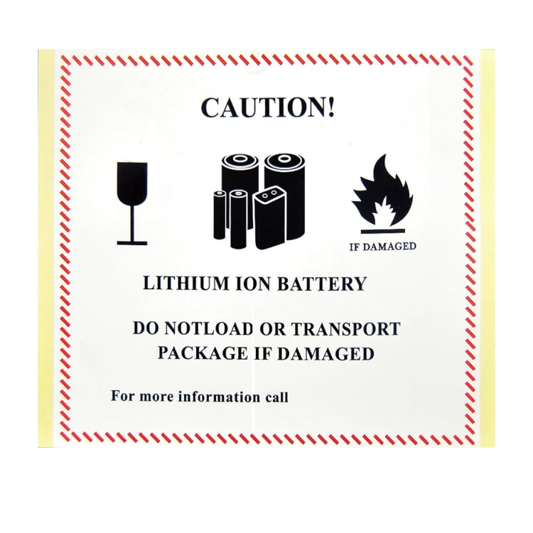 100 PCS Rectangle Shape Aviation Logistics Lithium- ion Battery Warning Sticker Fireproof Caution Label