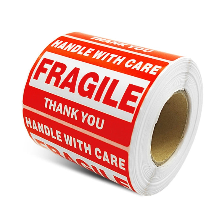 500 PCS Self-adhesive Outer Box English Warning Sticker Fragile Label, Size: 76x127mm