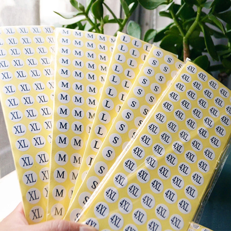 1000 PCS Round Shape Size Sticker Clothes Size Label, Size: XXL