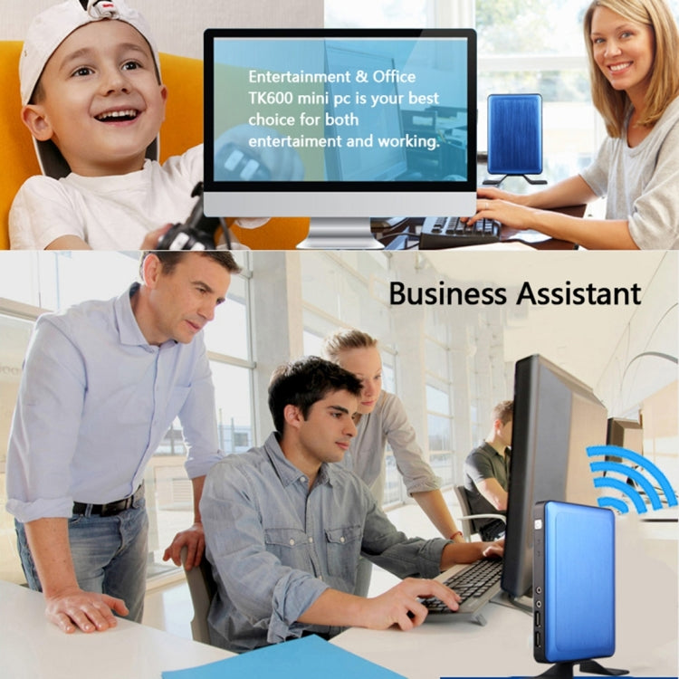 TK600 Mini PC, Intel Baytrail-T Quad Core Z3735F 1.33Ghz-1.83Ghz, RAM: 2GB, SSD: 32GB, Support Bluetooth, WiFi, Windows 8.1 & Windows 10 Professional Operating System