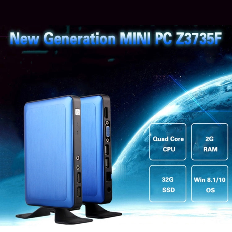 TK600 Mini PC, Intel Baytrail-T Quad Core Z3735F 1.33Ghz-1.83Ghz, RAM: 2GB, SSD: 32GB, Support Bluetooth, WiFi, Windows 8.1 & Windows 10 Professional Operating System