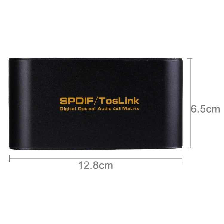 SPDIF / TOSLINK Digital Optical Audio Switcher 4x2 with Remote Controller, US Plug