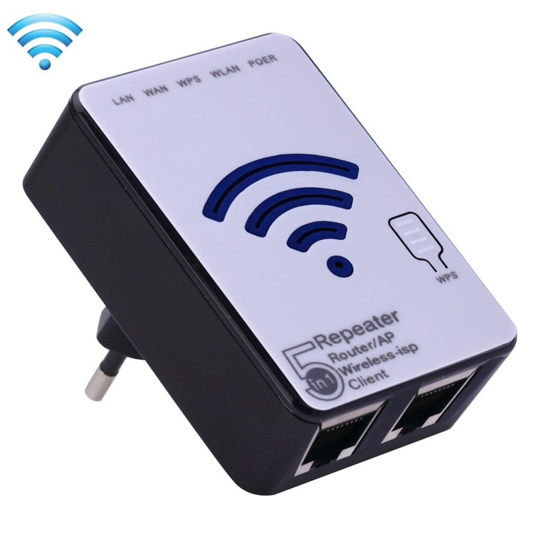 Wireless-N Mini Wifi Router 300Mbps 802.11n/g/b Repeater Booster with LAN + WAN Ports, EU Plug