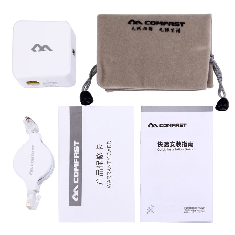 COMFAST CF-WR350N Comfast Mini Wifi Router 300Mbps 802.11n/g/b Repeater Booster with 2A USB Port, US Plug(White)
