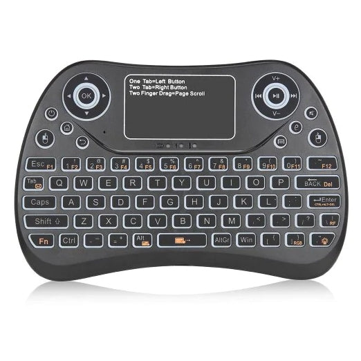 S913 2.4GHz Mini Smart Colorful Backlit Rechargeable Wireless Gaming Keyboard for Tablet / PC / Android TV Case, with Touchpad & Air Mouse