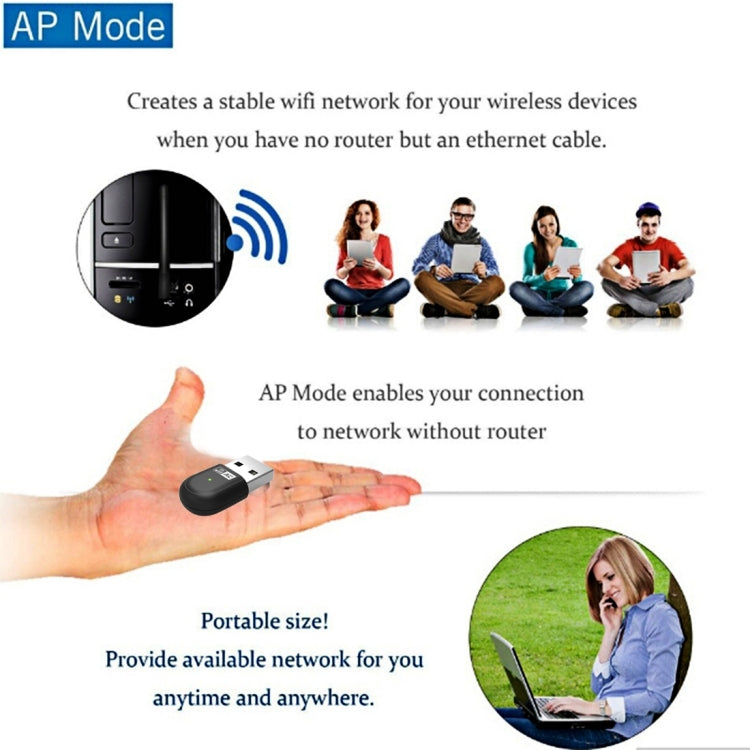 Wavlink WS-WN691A1 Mini 5GHz 433Mbps + 2.4GHz 150Mbps USB Dual Band Wifi Wireless Adapter Network Card