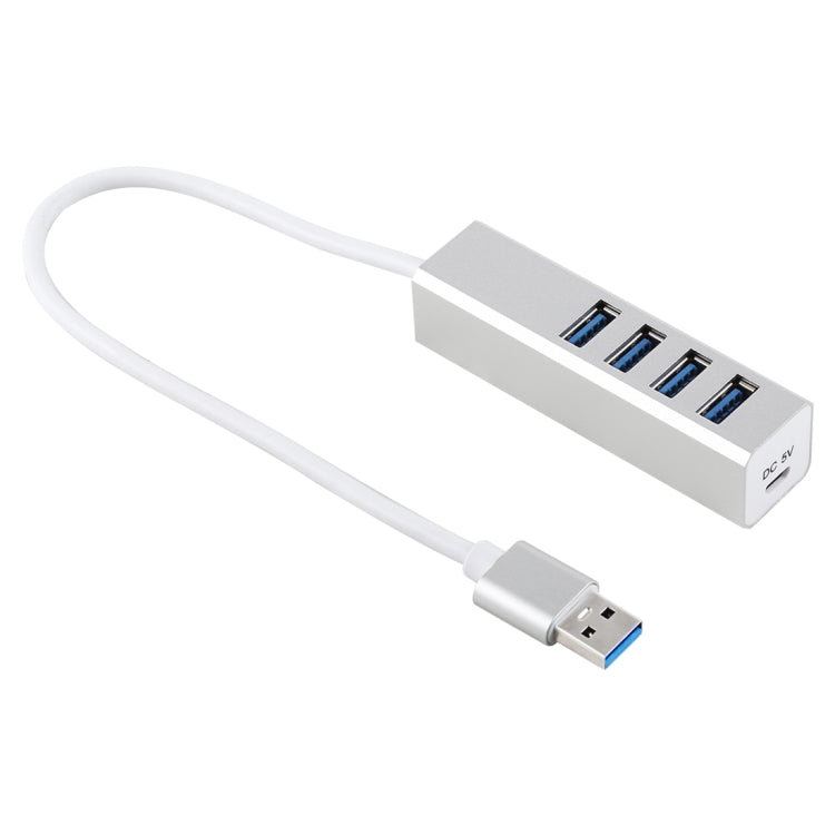 5Gbps Super Speed Self / Bus Power 4 Ports USB 3.0 HUB (Silver)