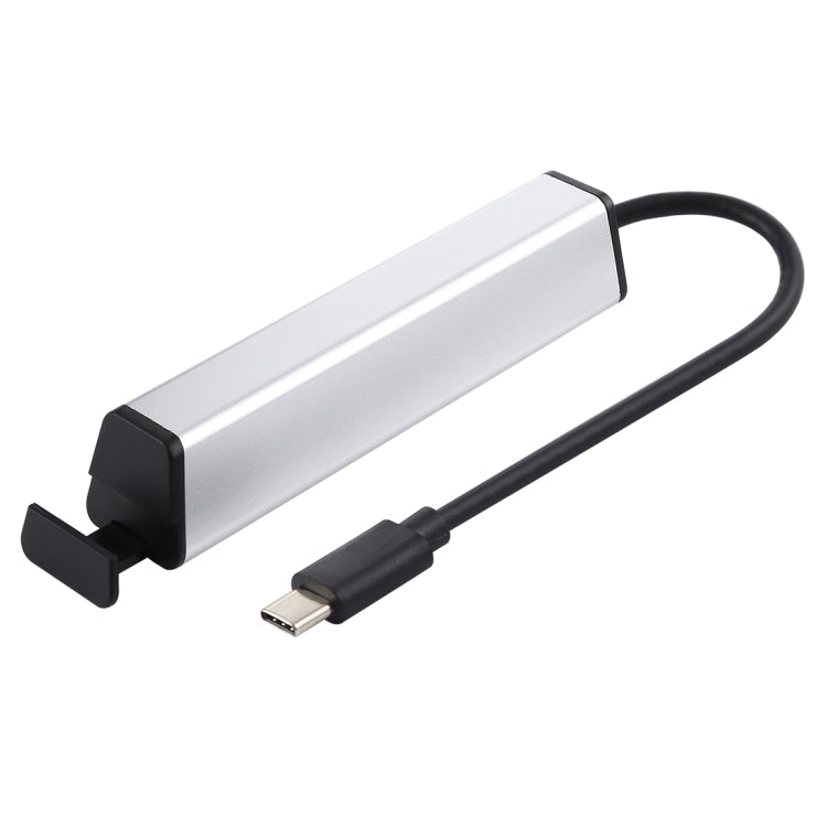 Multi-functional USB-C / Type-C to 3 x USB 3.0 + SD / TF Card Reader HUB with Hidden Phone Holder