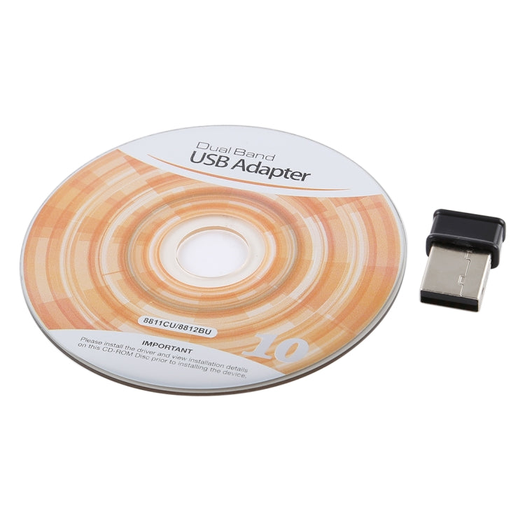 AC1200Mbps 2.4GHz & 5GHz Dual Band USB 2.0 WiFi Adapter External Network Card (Black)