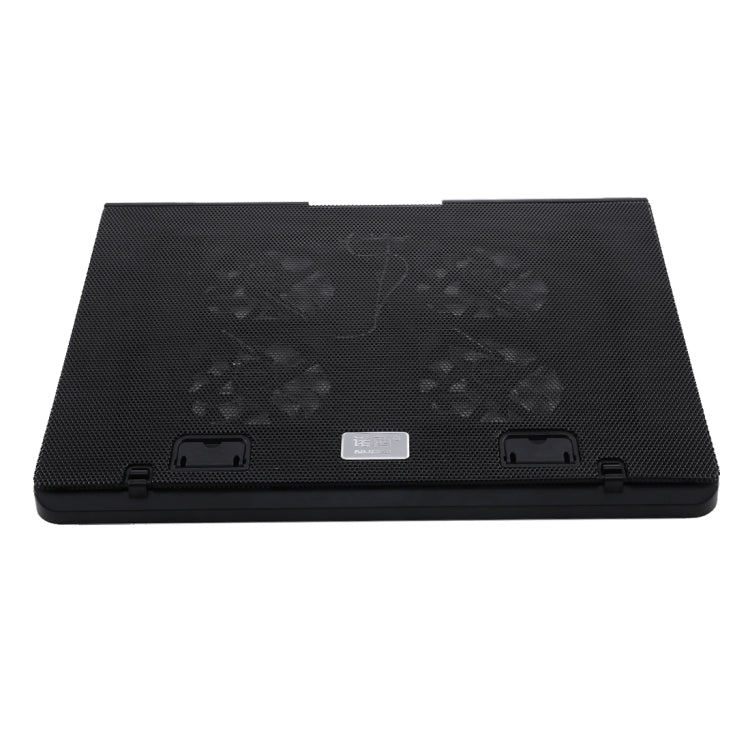 NUOXI H2 Four Fans Ultra Silent CPU Notebook Computer Cooling Base USB Cooler Pad with 2 x USB Ports(Black)