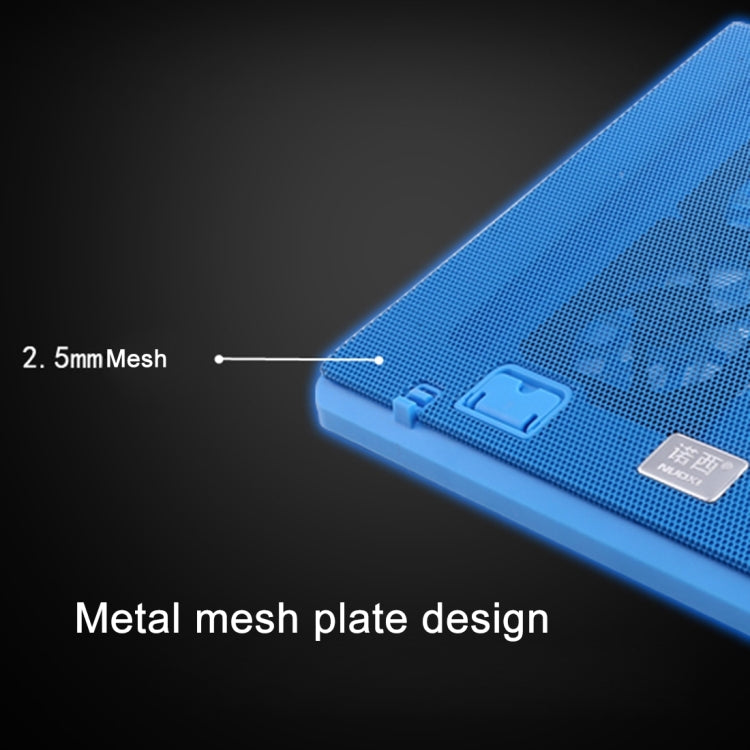 NUOXI H2 Four Fans Ultra Silent CPU Notebook Computer Cooling Base USB Cooler Pad with 2 x USB Ports(Black)