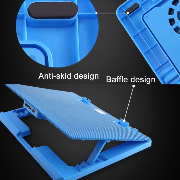 NUOXI H2 Four Fans Ultra Silent CPU Notebook Computer Cooling Base USB Cooler Pad with 2 x USB Ports(Black)