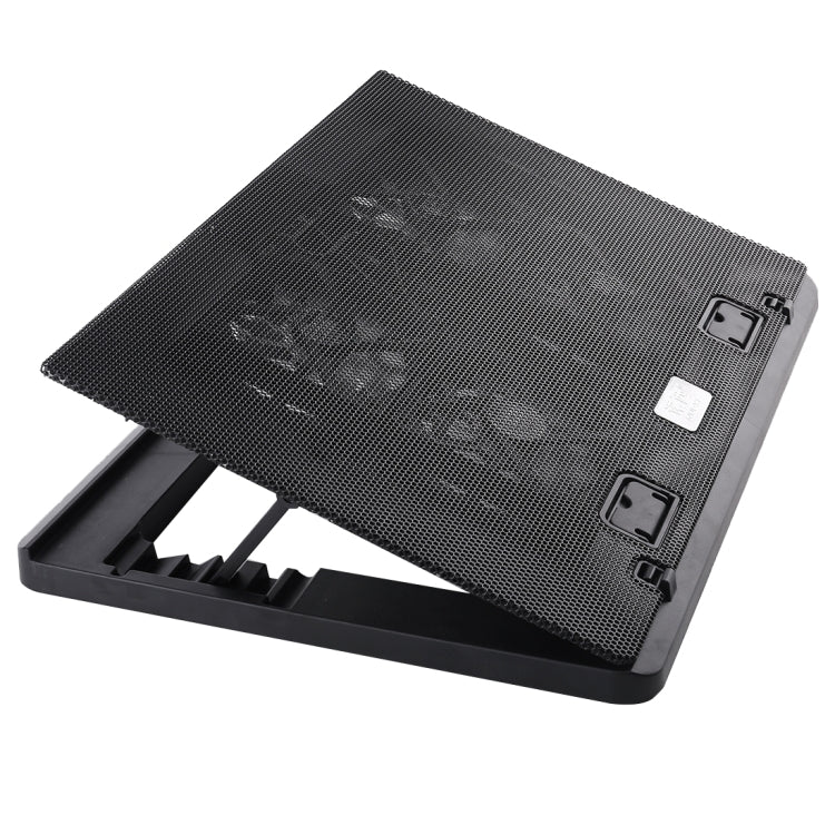 NUOXI H2 Four Fans Ultra Silent CPU Notebook Computer Cooling Base USB Cooler Pad with 2 x USB Ports(Black)