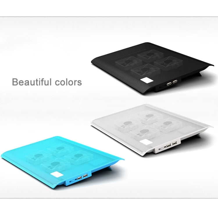 NUOXI L112A Four Fans Adjustable Speed Silent Notebook Computer Cooling Base USB Cooler Pad with 2 x USB Ports