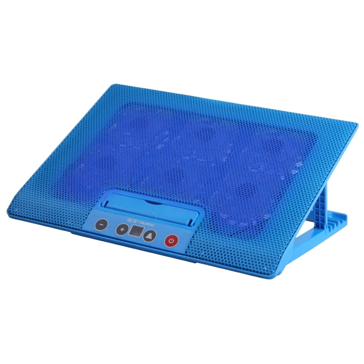NUOXI M8 Six Fans Touch Ultra Silent CPU Notebook Computer Cooling Base USB Cooler Pad with 2 x USB Ports(Blue)
