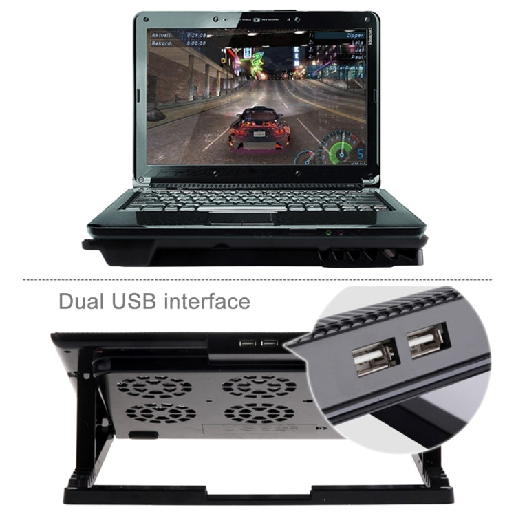 NUOXI M8 Six Fans Touch Ultra Silent CPU Notebook Computer Cooling Base USB Cooler Pad with 2 x USB Ports(Blue)