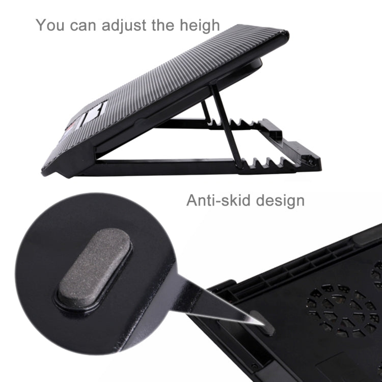 NUOXI M8 Six Fans Touch Ultra Silent CPU Notebook Computer Cooling Base USB Cooler Pad with 2 x USB Ports(Blue)