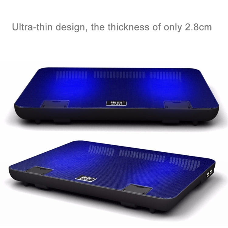 NUOXI S400 Four Fans Silent CPU Notebook Computer Cooling Base Cooler Pad with 2 x USB Ports & Tablet Holder(White)