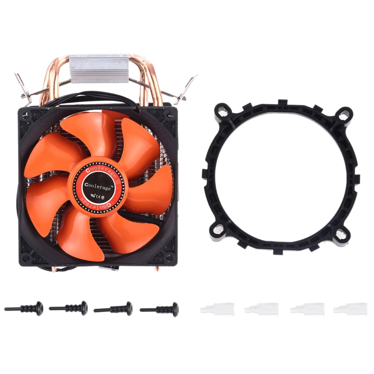 CoolAge AMD CPU Heatsink Hydraulic Bearing Cooling Fan Double Cooling Fan 3 Pin for Intel LGA775 115X AM2 AM3 AM4 FM1 FM2 1366