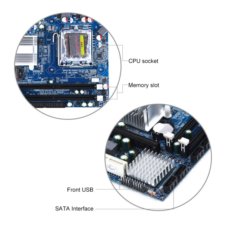 LGA 775 DDR2 Desktop Computer Motherboard for Intel G31 Chip, Sound Card Graphics Card Network Card Fully Integrated