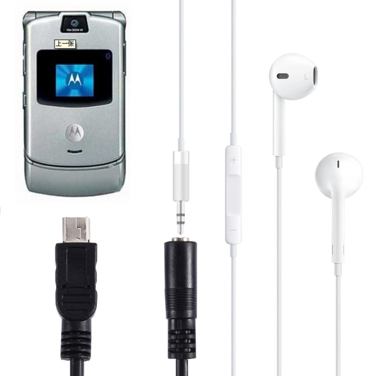 Mini USB to 3.5mm Audio Conversion Line Earphone Adapter Cable, For Motorola V3 / L6 Mobile Phones(Black)
