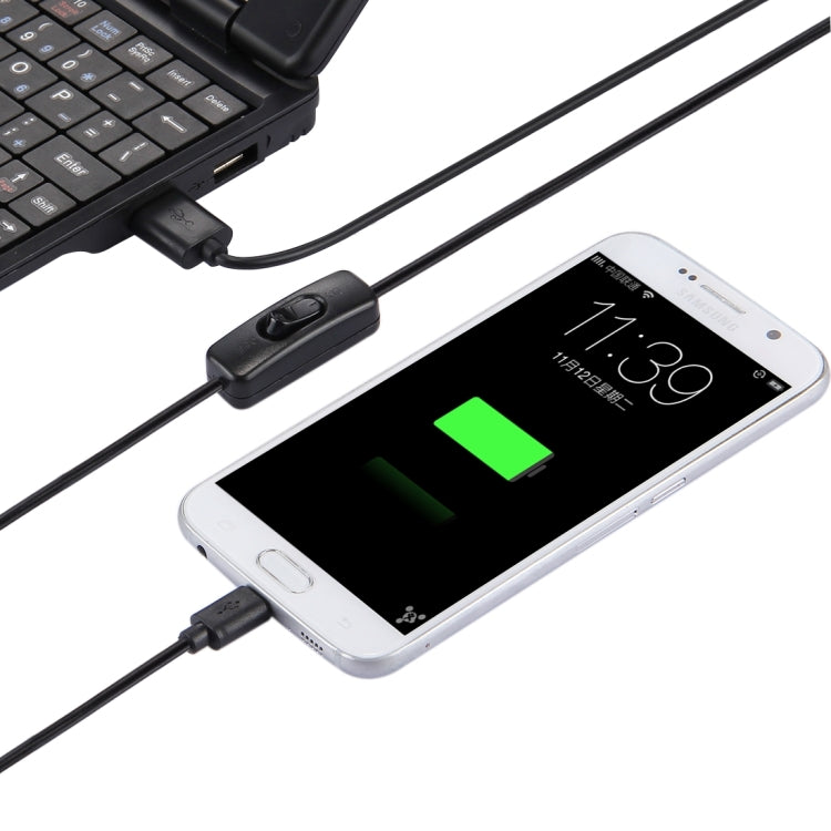 1.5m 5V 2A USB Charing Power Cable With On / Off Switch Button, For Smartphone / Tablet / Raspberry Pi / Banana Pi(Black)