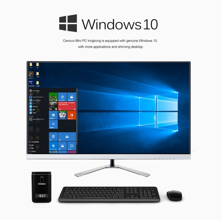 Cenovo Mini PC / TV Box King Kong with 720P Voice Camera, Support Windows 10 OS, Intel Cherry Trail Z8300 Quad Core 1.84GHz, RAM: 4GB, ROM: 64GB, Built in Dual Band WiFi, Bluetooth 4.0(Black)